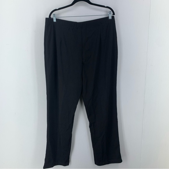 Susan Graver Womens XL Pull On Pants Elastic Waist Ponte Straight Leg Black - Picture 8 of 9